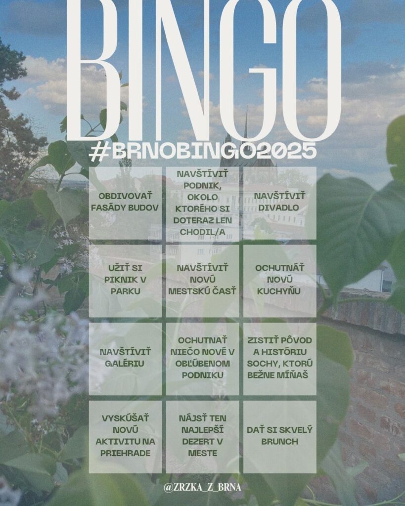 Brno Bingo - 12 uloh na 12 mesiacov roku 2025